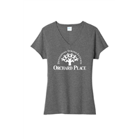 Ladies V Neck Graphite Heather