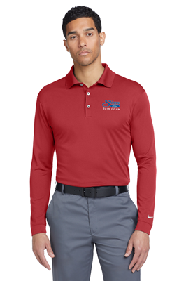 Nike Long Sleeve Dri-FIT Stretch Tech Polo Varsity Red