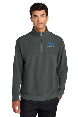 Mercer Mettle Linear Texture Quarter Zip Storm Grey