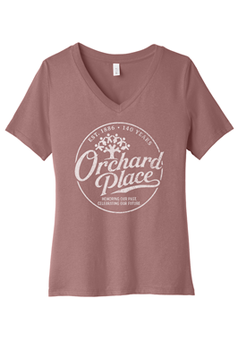 140 Years Bella Canvas Womens V Neck Mauve