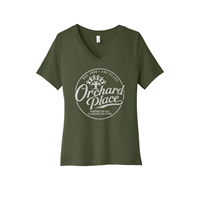 140 Years Bella Canvas Womens V Neck Military Green