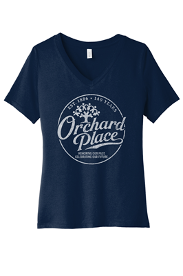 140 Years Bella Canvas Womens V Neck Navy