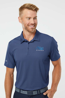 Adidas Diamond Dot Print Polo Navy Blue White Grey Three