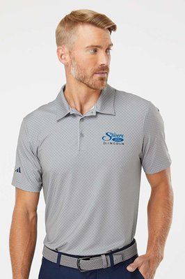 Adidas Diamond Dot Print Polo Grey Three Team Royal Navy