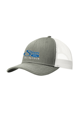 Port Authority Snapback Trucker Cap Heather Grey White